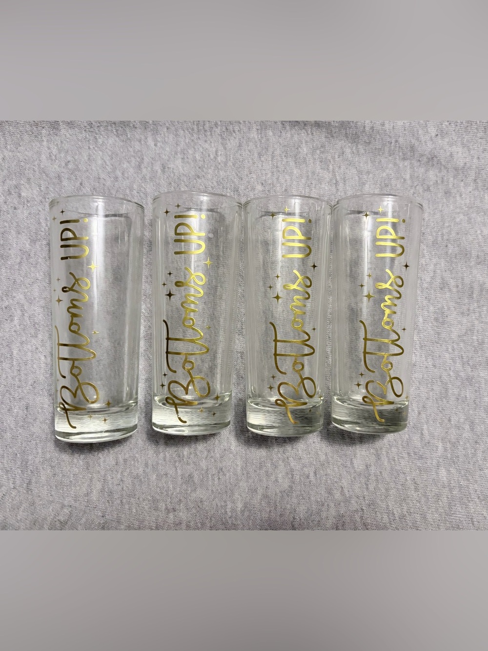 “Bottoms up” Set of 4 shot glasses - nwot